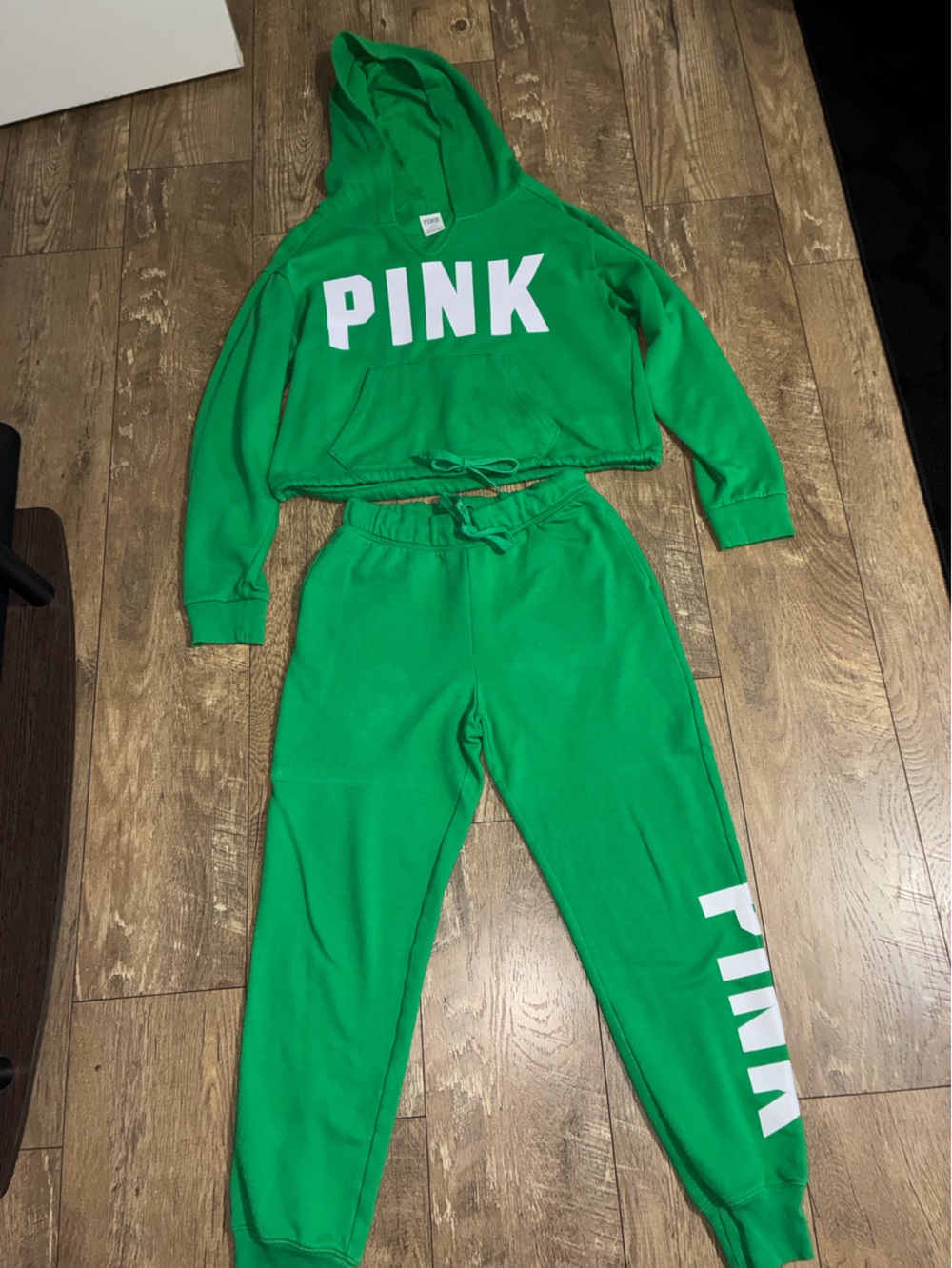 PINK Victoria's Secret Kids Green Hoodie & Joggers Set